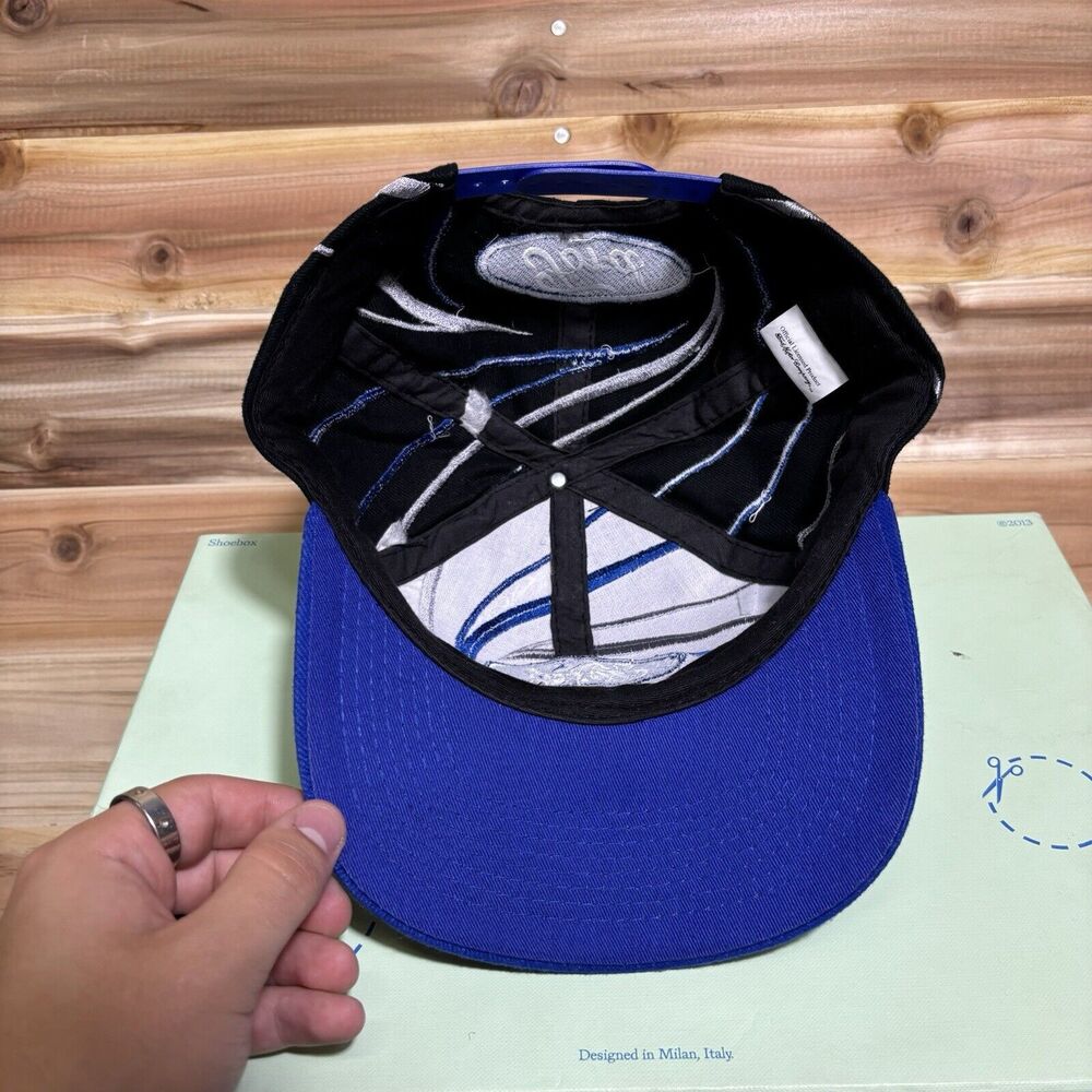 Vintage 90s Ford Racing Splash Swirl Snapback Hat Cap Sport Blue Black Nascar - Picture 6 of 7